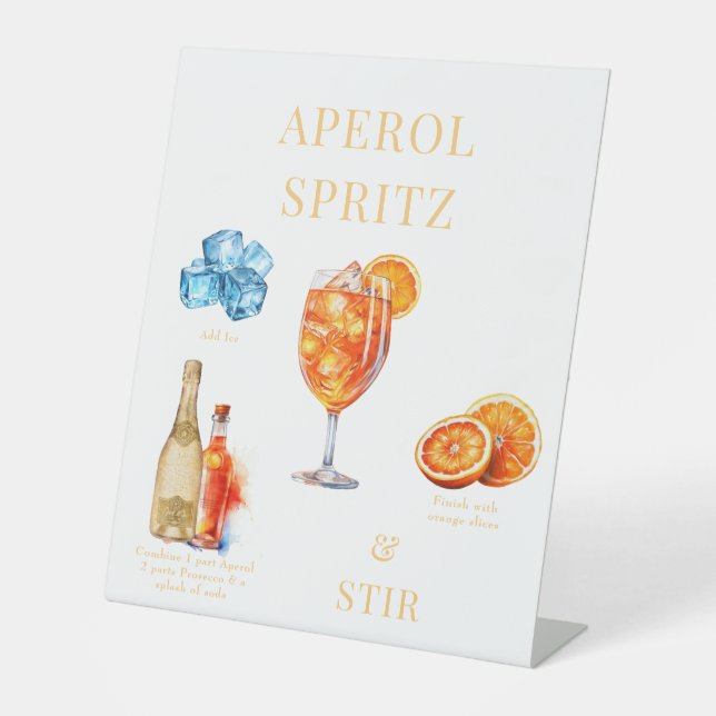 Aperol Spritz Drink Pedestal Sign (Front)