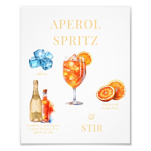 Aperol Spritz Drink Photo Print