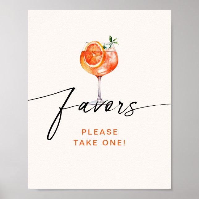 Aperol Spritz Favors Bridal Shower  Poster (Front)