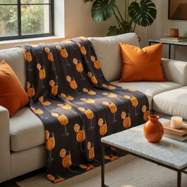 Aperol Spritz Fleece Blanket – Cozy Cocktail Vibes (Creator Uploaded)