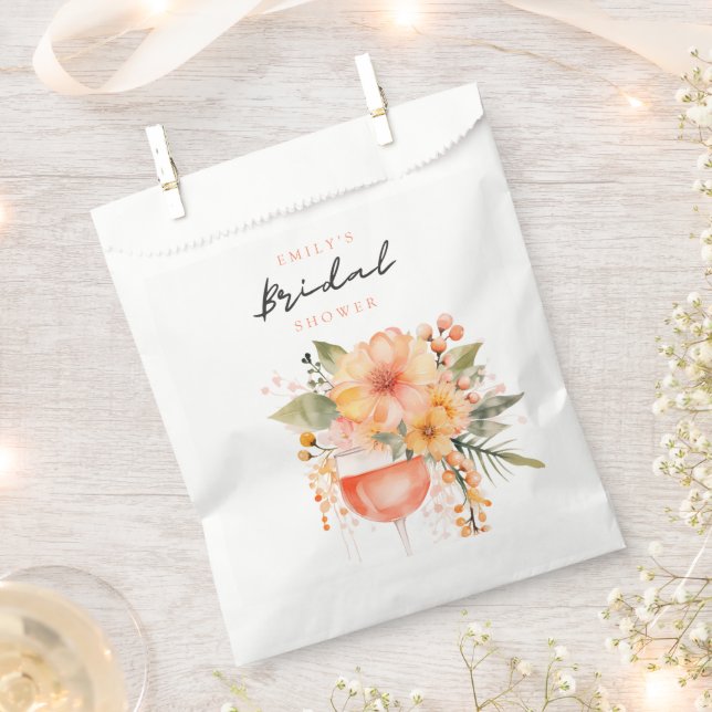Aperol Spritz Floral Bridal Shower Favor Bag (Clipped)