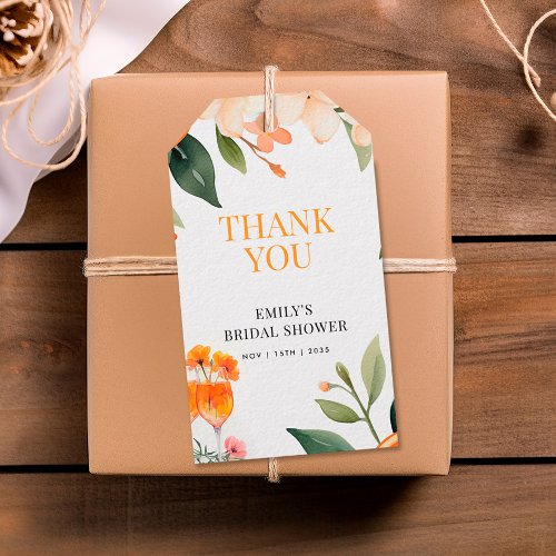 Aperol Spritz Floral Bridal Shower Favor Tag