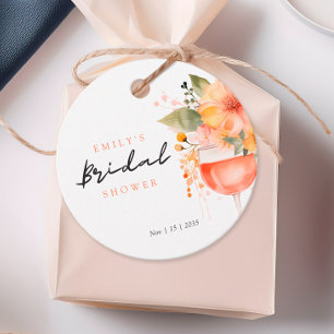 Aperol Spritz Floral Bridal Shower Favor Tags