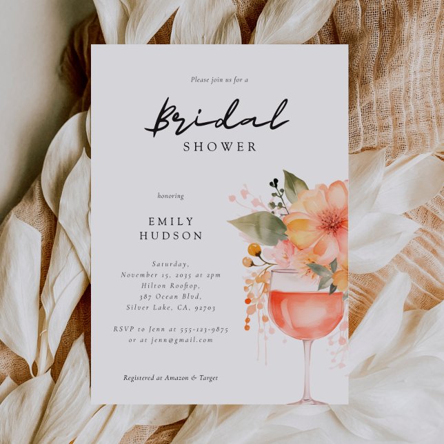 Aperol Spritz Floral Bridal Shower Invitation (Creator Uploaded)