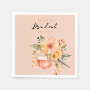 Aperol Spritz Floral Bridal Shower Napkins