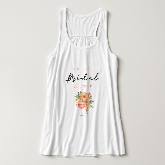 Aperol Spritz Floral Bridal Shower Tank Top (Design Front)