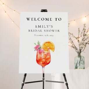 Aperol Spritz Floral Bridal Shower Welcome Sign