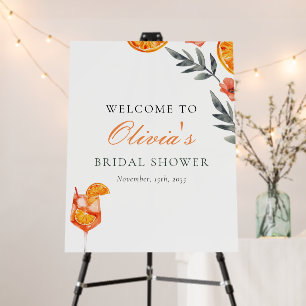 Aperol Spritz Floral Bridal Shower Welcome Sign