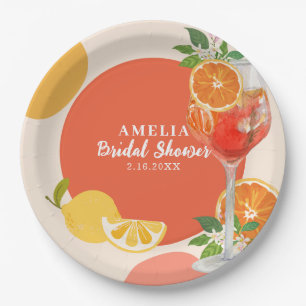 Aperol spritz Love at first spritz Bridal shower  Paper Plates