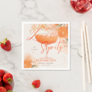 Aperol Spritz Love Citrus Floral Bridal Shower Napkins