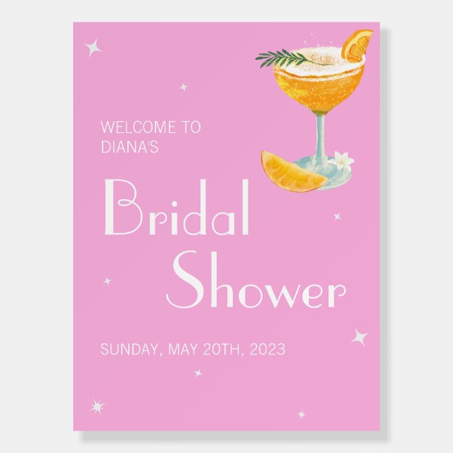 Aperol Spritz Main Squeeze Bridal Shower Sign (Front)