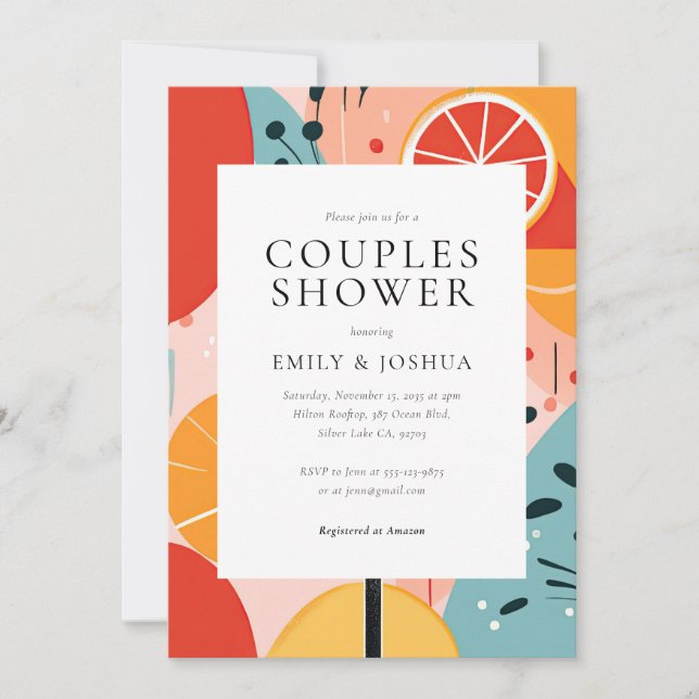 Aperol Spritz Modern Couples Shower Invitation (Front)
