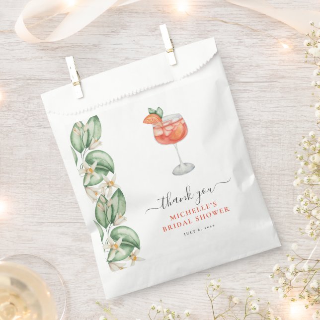 Aperol Spritz Orange Bridal Shower Favor Bag (Clipped)