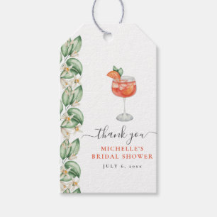Aperol Spritz Orange Bridal Shower Gift Tags
