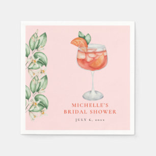 Aperol Spritz Orange Bridal Shower Napkins