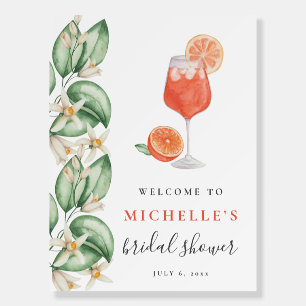 Aperol Spritz Orange Bridal Shower Welcome Sign