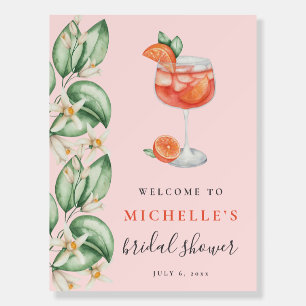 Aperol Spritz Orange Bridal Shower Welcome Sign