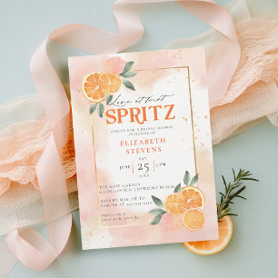 Aperol Spritz Oranges Citrus Frame Bridal Shower Invitation
