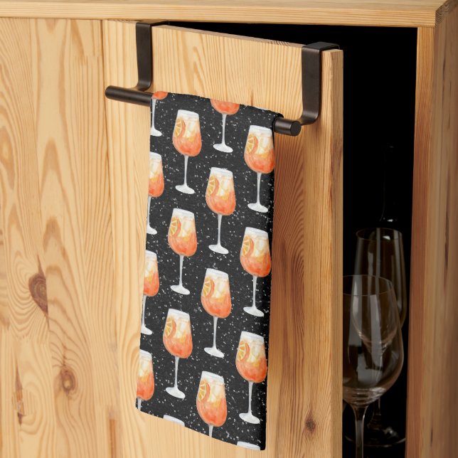 Aperol Spritz Pattern Kitchen Towel (Thirds Fold)