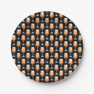 Aperol Spritz Pattern Paper Plates