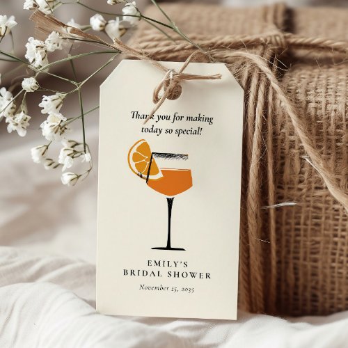 Aperol Spritz Tropical Bridal Shower Gift Tags