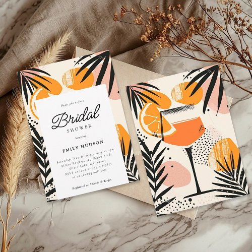 Aperol Spritz Tropical Bridal Shower Invitation