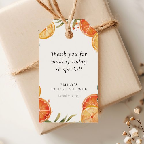 Aperol Spritz Watercolor Bridal Shower Gift Tags