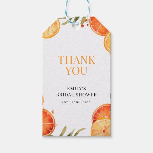 Aperol Spritz Watercolor Bridal Shower Gift Tags