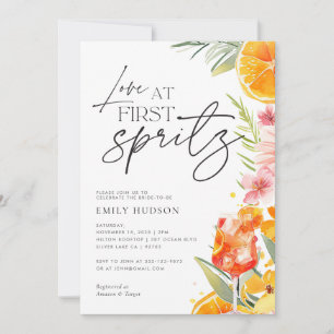 Aperol Spritz Watercolor Bridal Shower Invitation