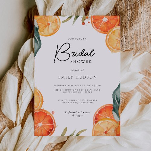 Aperol Spritz Watercolor Bridal Shower Invitation