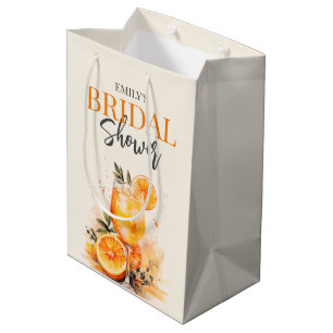 Aperol Spritz Watercolor Bridal Shower Medium Gift Bag