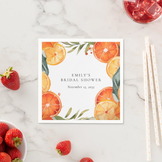 Aperol Spritz Watercolor Bridal Shower Napkins (Insitu)