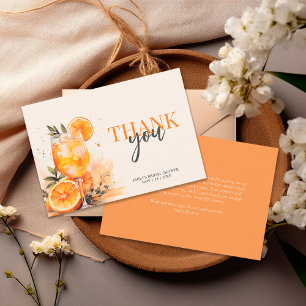 Aperol Spritz Watercolor Bridal Shower Thank You Card