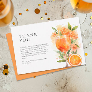 Aperol Spritz Watercolor Bridal Shower Thank You Card