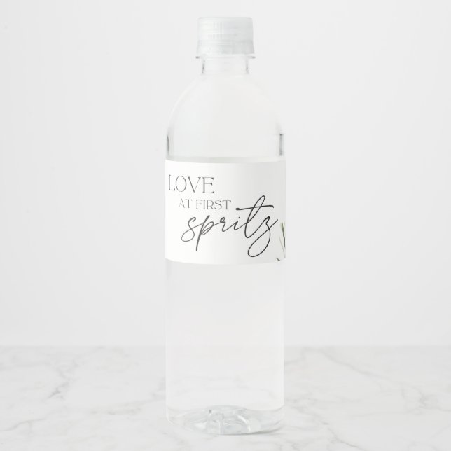 Aperol Spritz Watercolor Bridal Shower Water Bottle Label (Front)