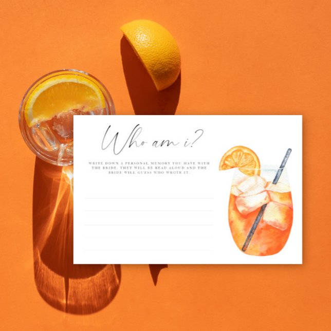 Aperol spritz - Who am I bridal shower game Stationery (Creator Uploaded)