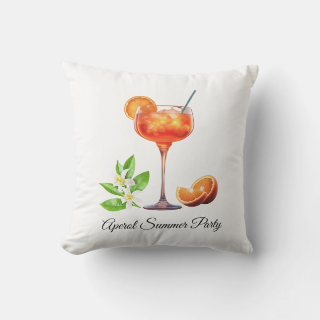 Aperol Summer Party Outdoor Pillow (Front)