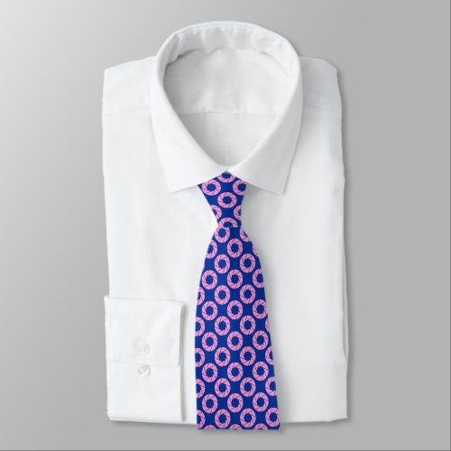 Aperture Pattern _ Pink on Navy Blue Neck Tie
