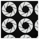 Aperture Pattern - White on Black Fabric