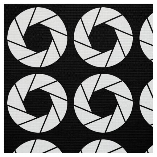 Aperture Pattern - White on Black Fabric