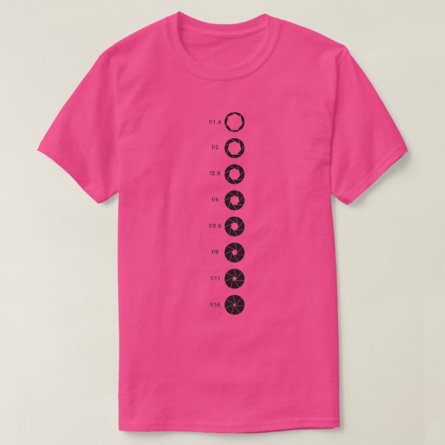 Aperture Photographer Fstop vertical design Black  T-Shirt (Design Front)