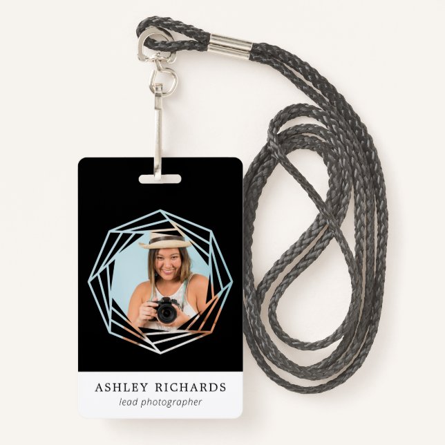 Aperture Photographer Logo Frame | Photo Name Tag Badge (Front with Lanyard)