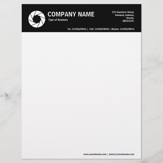 Aperture Symbol 2in Color Header - Black Letterhead (Front)