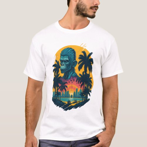 Apes chill on Miami City summer vibe T_Shirt