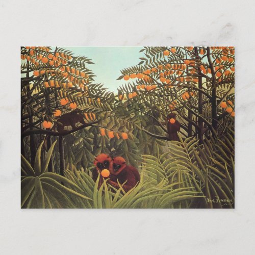 Apes in the Orange Grove by Henri Rousseau Postcard