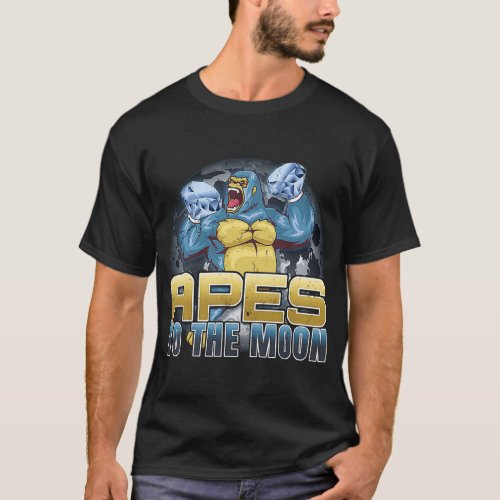Apes To The Moon Diamond Hands HODL Apes Together  T_Shirt