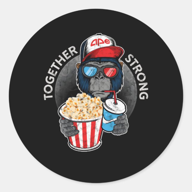 Apes Together Strong Amc Short Squeeze Classic Round Sticker (Front)