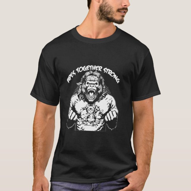 Apes Together Strong Meme Stocks Stonks Trader T-Shirt (Front)
