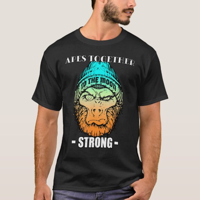 Apes Together Strong Stonks Only Go Up Hodl Gme Op T-Shirt (Front)