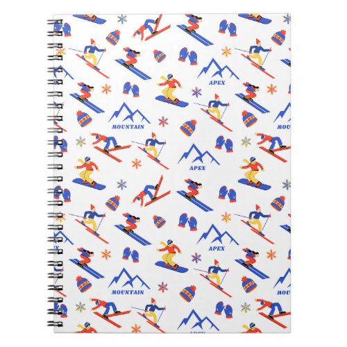 Apex Mountain Canada Ski Snowboard Pattern Notebook